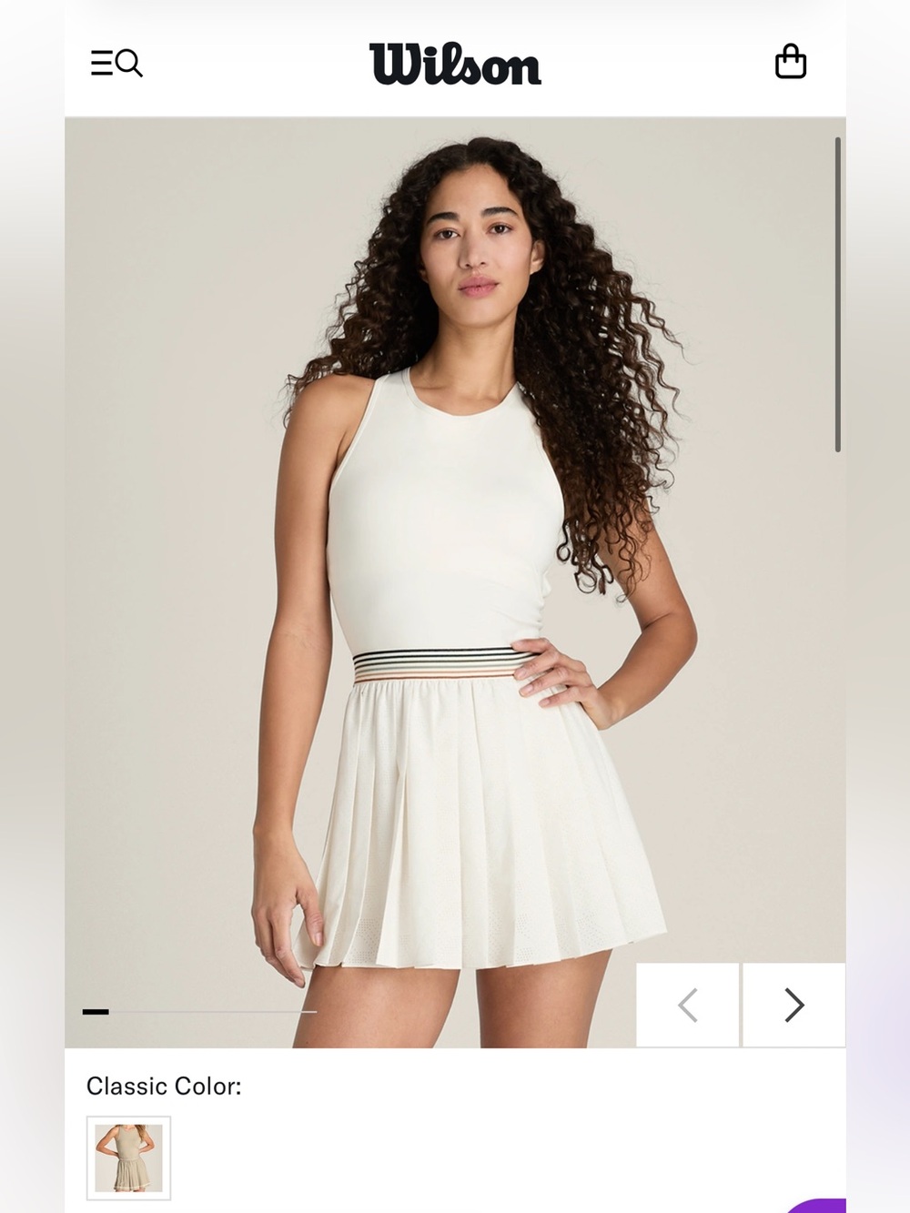 Wilson Laser Cut Pleat Dress, Sandrift, size Xsmall, NWT